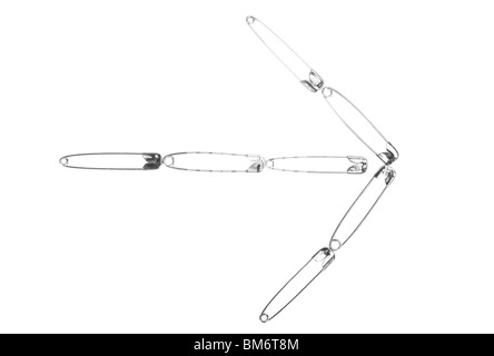 La freccia forma resa dei perni di sicurezza Foto Stock