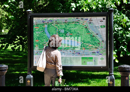 Plan of Park, Hyde Park, City of Westminster, Greater London, Inghilterra, Regno Unito Foto Stock