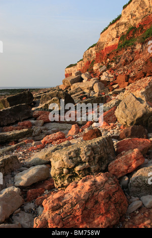 Chalk scogliere a Hunstanton, Norfolk Foto Stock