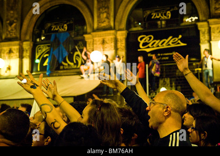 Il calcio finale mach Champions League Inter-Bayern Munchen, la piazza del Duomo di Milano, Italia, 22.05.2010 Foto Stock