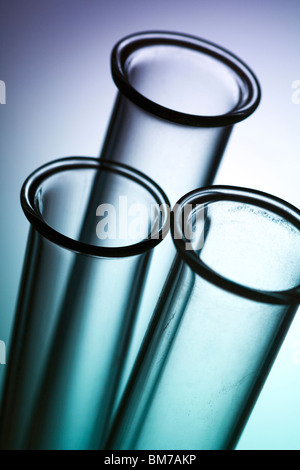 Tre test di laboratorio cime del tubo Foto Stock