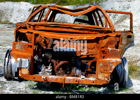 Rusty vecchio Land Rover Freelander auto Foto Stock