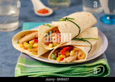 Le fajitas messicane con lombata. Ricetta disponibile. Foto Stock