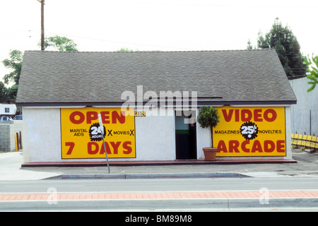 Adult video arcade sex shop Santa Ana California USA Foto stock