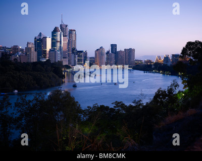 La città di Brisbane a sunrise Foto Stock
