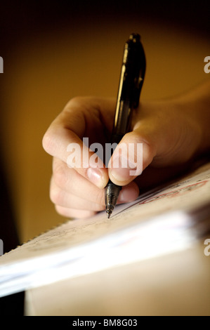Mano e la penna Foto Stock