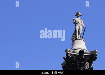 Nelson la colonna, Trafalgar Square, London, England, Regno Unito Foto Stock