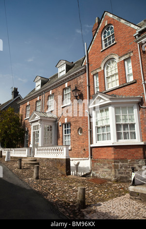 Regno Unito, Cornovaglia, Launceston Castle Street, Lawrence House Museum, in mattoni costruito Georgian House Foto Stock