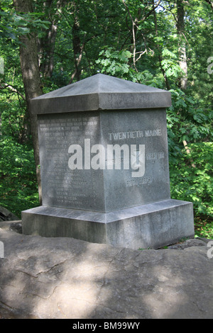 Un monumento di Maine xx di Gettysburg, PA Foto Stock