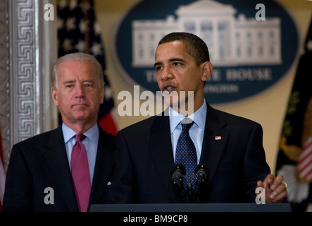 Il presidente Barack Obama e il Vicepresidente Joe Biden. Foto Stock