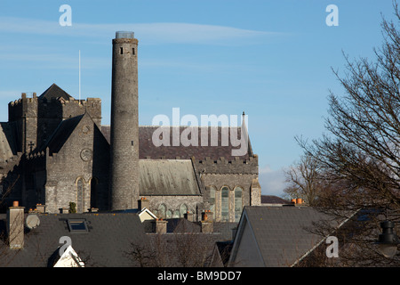 San Canice della Chiesa Cattedrale e la torre rotonda in Kilkenny, Irlanda Foto Stock