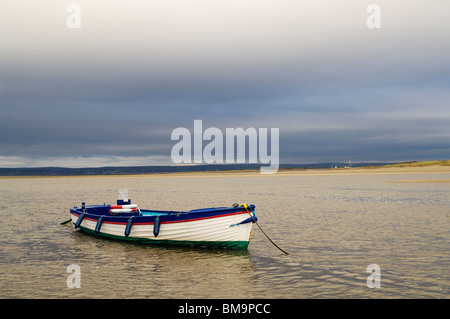 Una piccola barca da pesca per il noleggio nel fiume Torridge estuary a Appledore, Devon, Inghilterra. Foto Stock