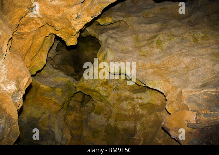 Roccia calcarea formazione nella grotta Goughs Cheddar Gorge Somerset Inghilterra Foto Stock