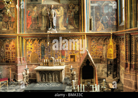 Cattedrale di San Vito di Praga, il castello di Praga, Repubblica Ceca, interni - Wenceslas della cappella Foto Stock