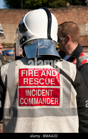 Vigili del Fuoco Incident Commander Foto Stock