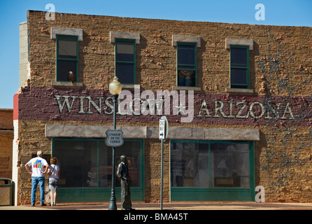 Winslow Arizona lungo il famoso itinerario 66 Foto Stock