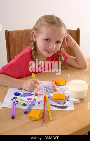 Ragazza colorazione Foto Stock