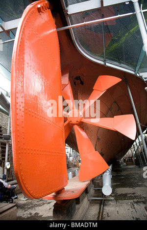 Il timone ed elica, SS Gran Bretagna maritime Museum, Bristol, Inghilterra Foto Stock