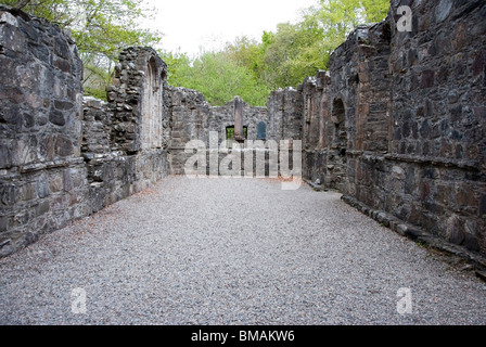 La rovina del XIII secolo il castello di Dunstaffnage cappella vicino a Oban Lorn Argyll Scozia Scotland Foto Stock