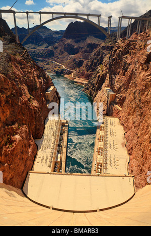 Famosa in tutto il mondo, Hoover Dam-Boulder City, Nevada, Stati Uniti d'America. Foto Stock