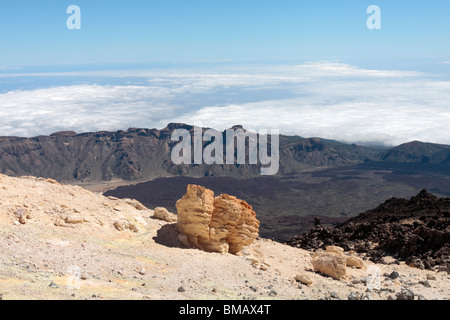 Guardando verso il basso dalla Pico del Teide Tenerife Isole Canarie Spagna Foto Stock