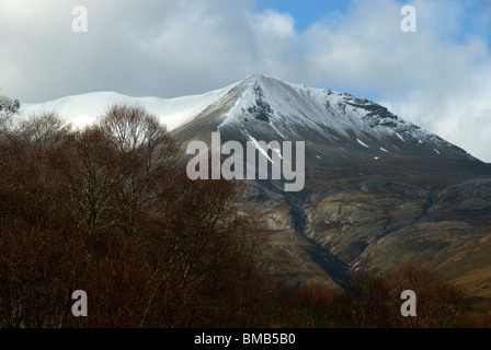 Beinn Eighe da Kinlochewe, Wester Ross, regione delle Highlands, Scotland, Regno Unito Foto Stock