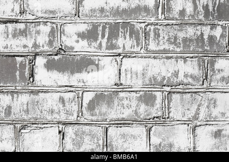 La parete da un grigio in mattoni danneggiati da uno stampo Foto Stock