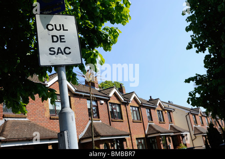 Cul de Sac segno, sobborgo di Dublino, Irlanda Foto Stock