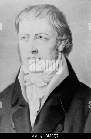 Vintage ritratto dipinto del filosofo tedesco Georg Wilhelm Friedrich Hegel (1770 - 1831). Foto Stock