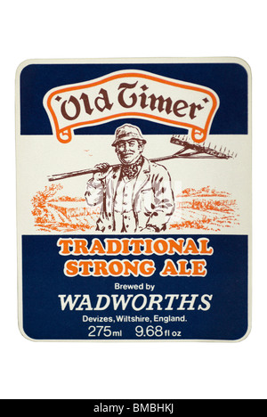 Wadworths Old Timer tradizionale Strong Ale birra in bottiglia etichetta - Data sconosciuta. Foto Stock