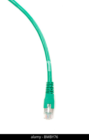 Computer cavo di rete isolato su sfondo bianco Foto Stock