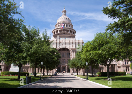 Ingresso anteriore del Texas State Capitol Building o statehouse di Austin Foto Stock