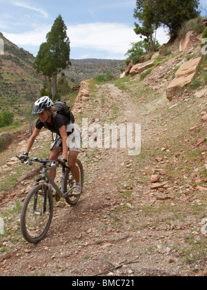 Mountain bike Montagne Atlas Marocco Foto Stock