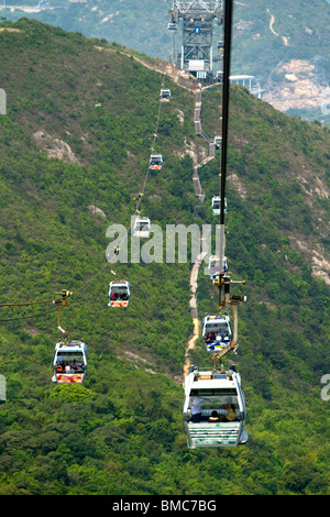 Cabinovia di Ngong Ping, Lantau Island, Hong Kong SAR della Cina Foto Stock