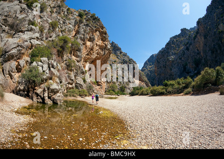 Torrent de Pareis Gorge Sa Calobra Nord di Maiorca Maiorca Isole Baleari Spagna Europa UE Foto Stock