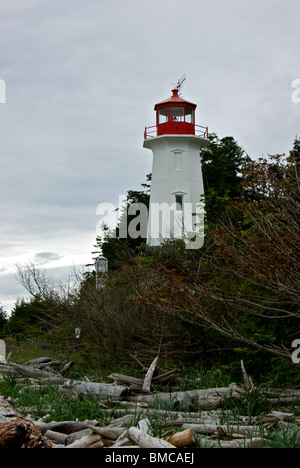 Cape Mudge faro di South End Isola Quadra BC Foto Stock