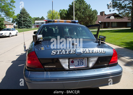 Licenza automatica lettore di piastra montata su un tronco di un Nebraska membro pattuglia di polizia interceptor Ford Crown Victoria. Foto Stock