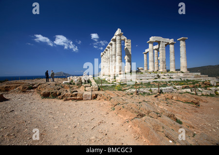 Tempio di Poseidone, Capo Sounion, Grecia Foto Stock