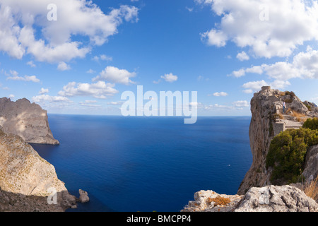 Formentor penisola a nord est di Maiorca dal Mirador des Colomer Mallorca Spagna Europa UE Foto Stock