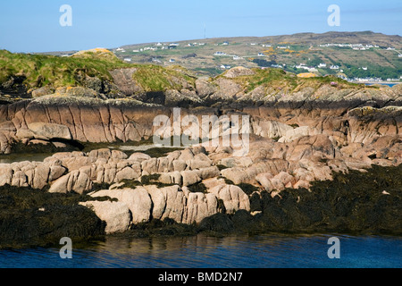 Le formazioni rocciose su Arranmore Island, County Donegal, Irlanda Foto Stock