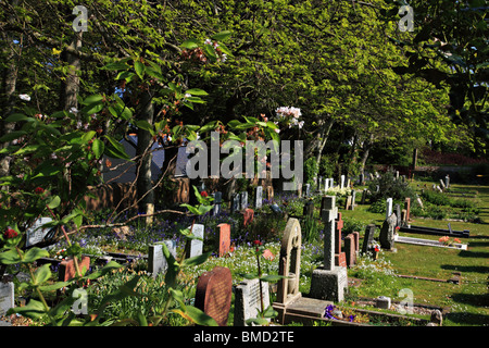 Cimitero della Chiesa di Sant'Anna, St. Anne, Alderney, Channel Island, Regno Unito Foto Stock