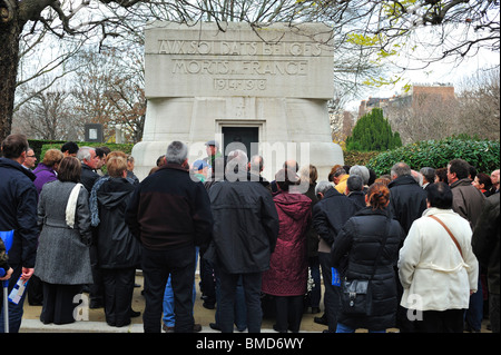 Soldati belgi monumento, cimitero Père-Lachaise, Parigi, Ile-de-France, Francia Foto Stock