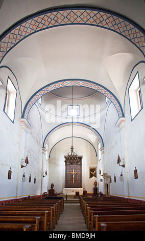 Interno della chiesa alla Missione di San Jose y San Miguel de Aguayo San Antonio Texas USA Foto Stock