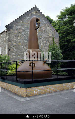 Il rame ancora a Glen Grant whisky distillery a Rothes, Morayshire, Scozia. Foto Stock