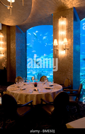 OSSIANO RISTORANTE ATLANTIS HOTEL raffinato acquario degli EMIRATI ARABI UNITI Foto Stock