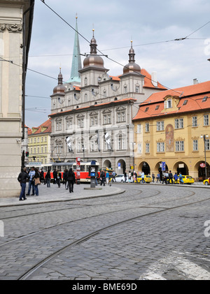 Vaclavske namesti Square nel centro di Praga Repubblica Ceca, Est Europa Foto Stock