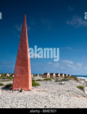 Capanne Slave nei Caraibi dal commerciante di sale punto di raccolta per l'olandese Foto Stock