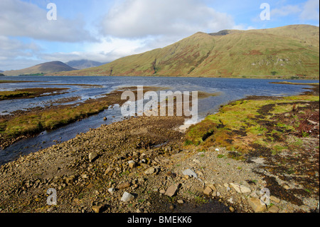 Porto di Killary & Mweelrea Mountain, nella contea di Galway, Provincia di Connacht, Irlanda Foto Stock