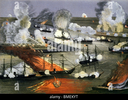 La battaglia di New Orleans durante gli Stati Uniti la guerra civile 25 Aprile - 1 Maggio 1862 Foto Stock