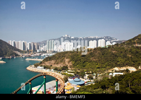 Vista dal parco oceanico di Hong Kong Foto Stock